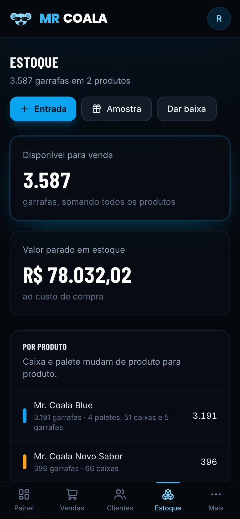 Estoque com lotes e validade